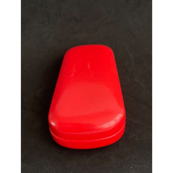 Valentino Cherry Red Eyeglasses Hard Eyeglass Case Leather Clamshell 6\